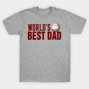 Simple World's Best Dad Typography Baseball T-Shirt